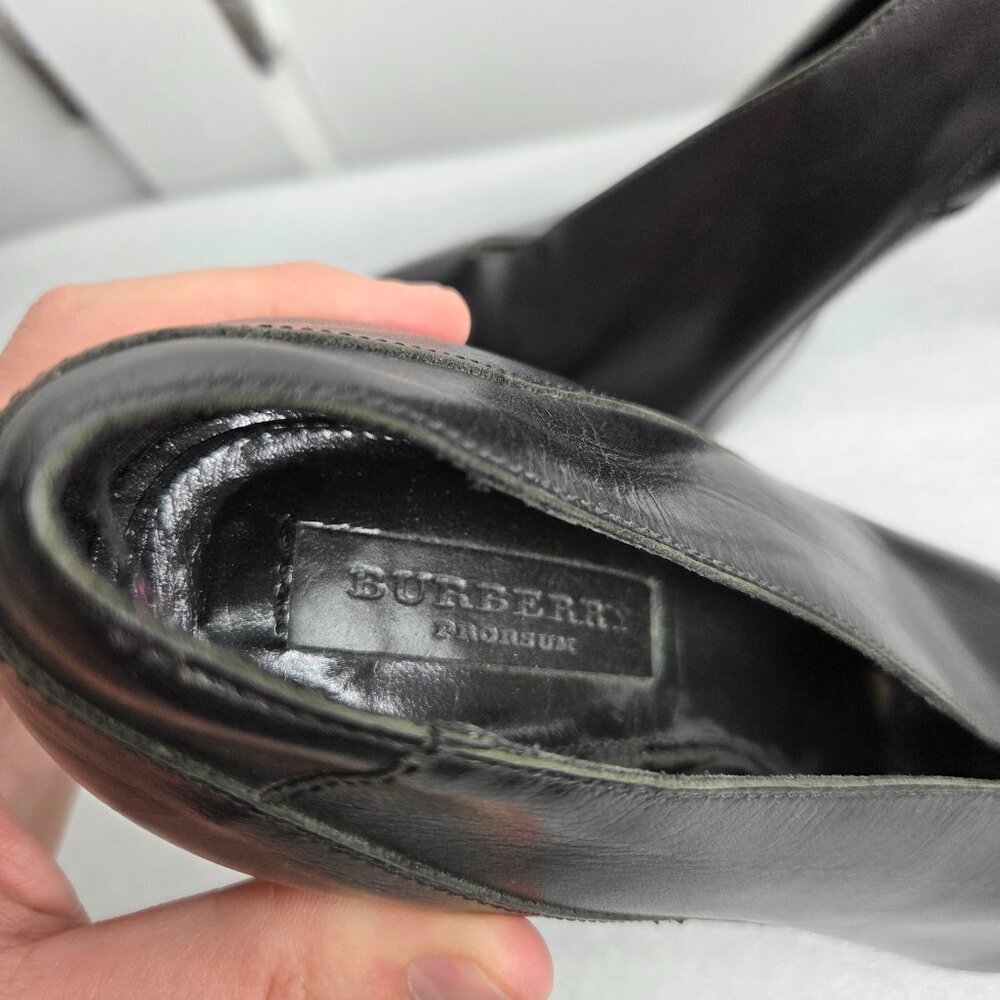 Women's Burberry Prorsum Black Leather Stiletto Pumps - Size 41 - Picture 8 of 12